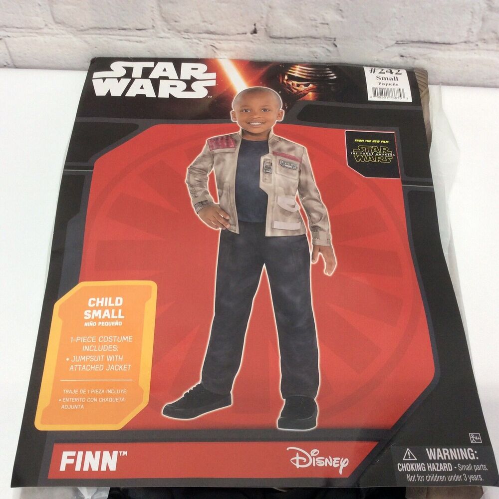 Disney Star Wars Finn Costume Boys Size S(4-6) Cosplay Theatrical Halloween NIP